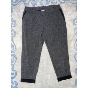 J Jill Fit Pants Womens XL Gray Black Tapered Joggers Casual Lounge Sporty Gym